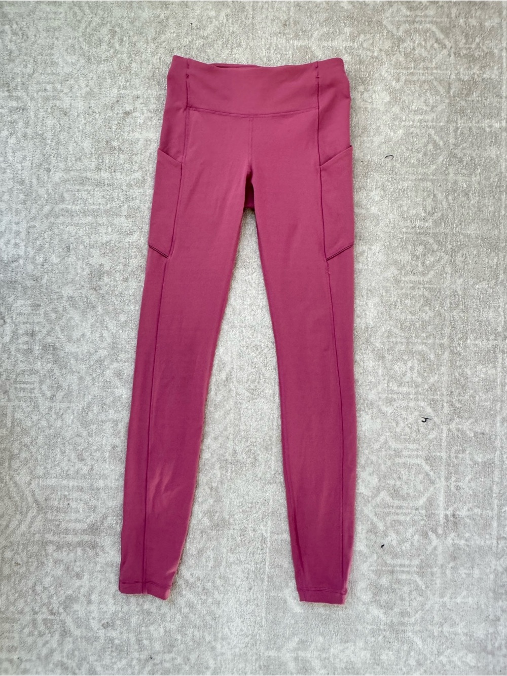 lululemon Mauve Pink High Rise Leggings with Side Pockets